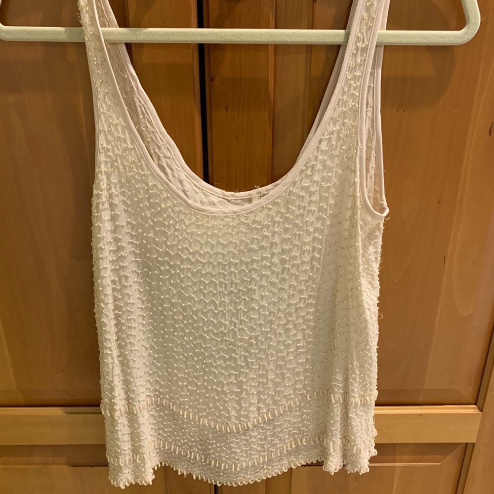 Light pink beaded tank top